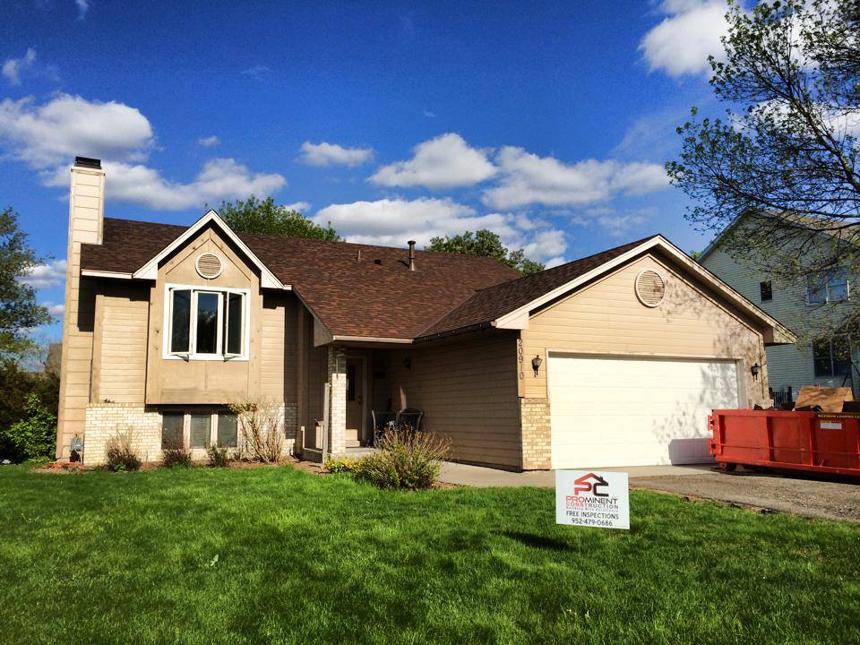 Newly installed roofing on a residential home